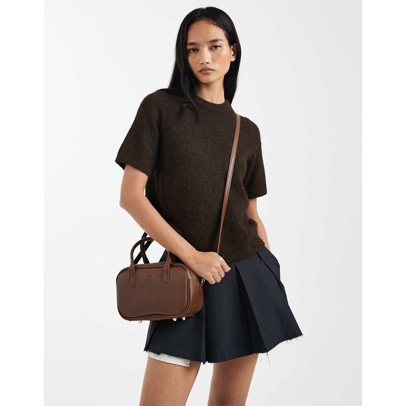 PASQ mini top handle and crossbody bag in brown 112484668