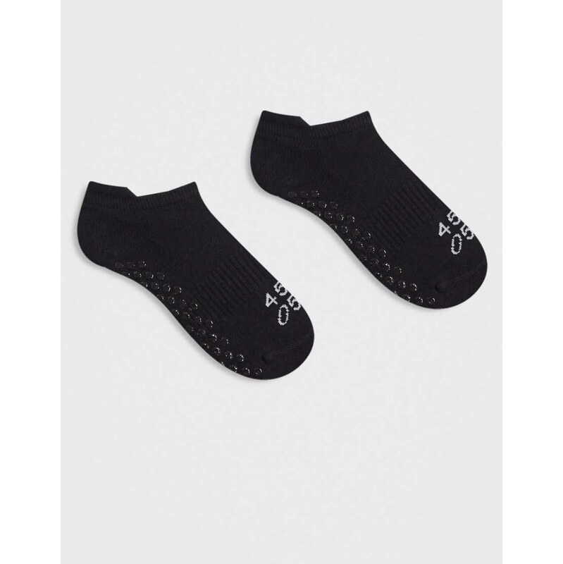 4505 2 pack pilates grip ankle sock in black 112484673