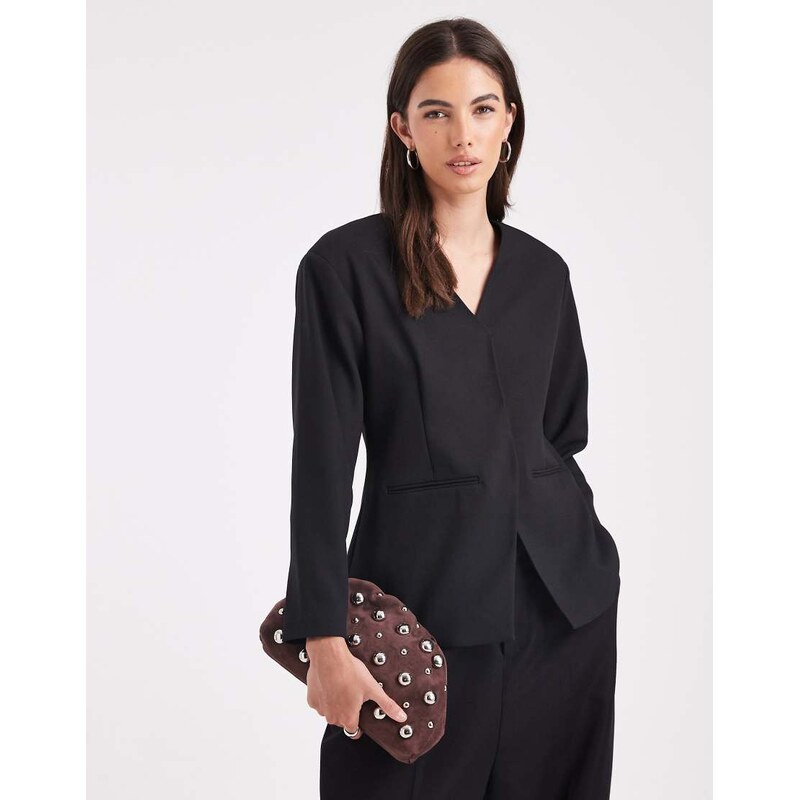 4th & Reckless exclusive fitted waist collarless cocoon sleeve blazer 112484676