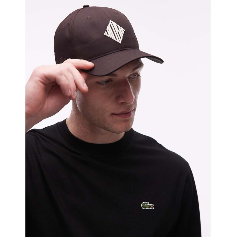 Lacoste logo cap in brown