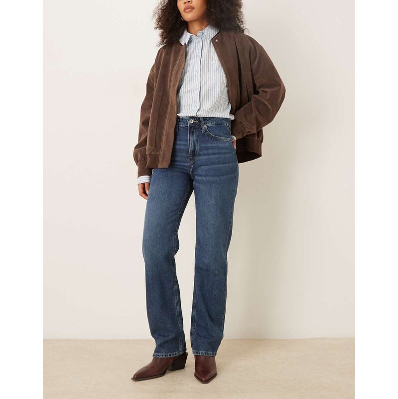 Mango Matilda straight leg jeans in dark blue