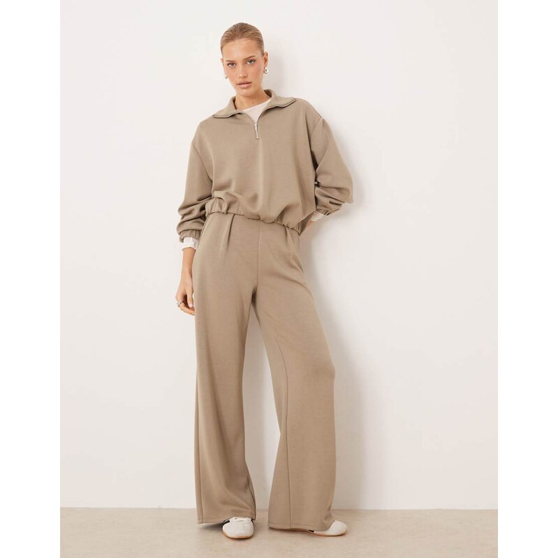 Mango Guesi straight jogger co-ord in beige-Neutral 112489287
