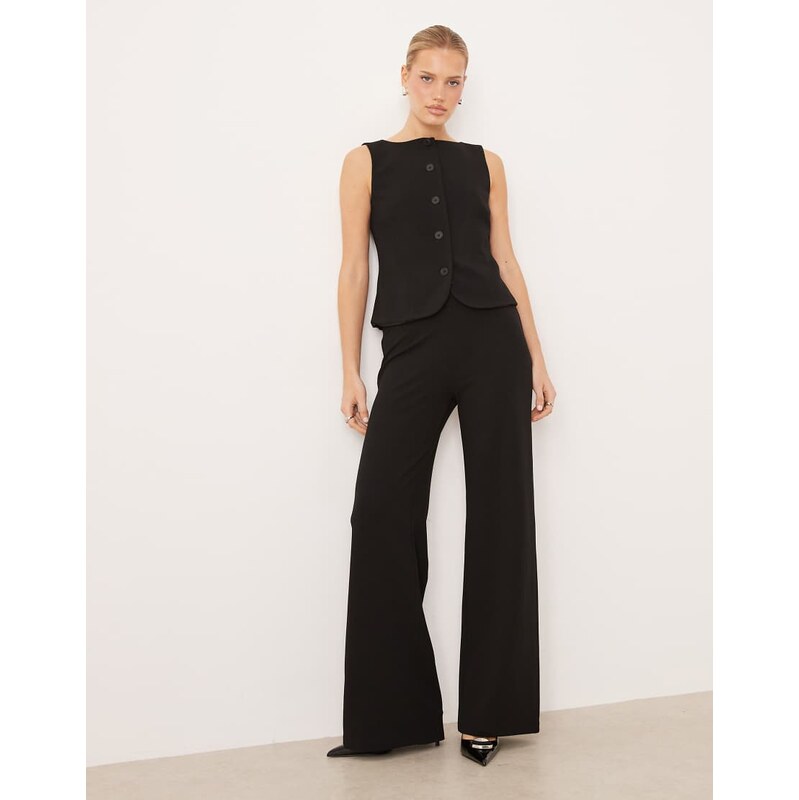 Mango Avay tailored straight trouser co-ord in black