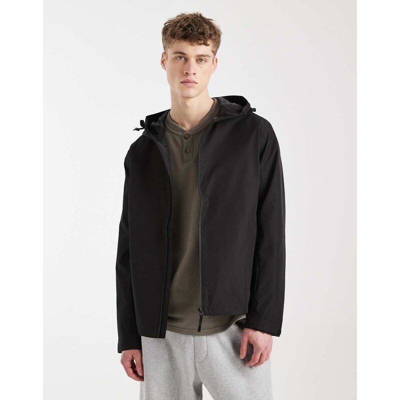 Jack & Jones lightweight hooded jacket in black