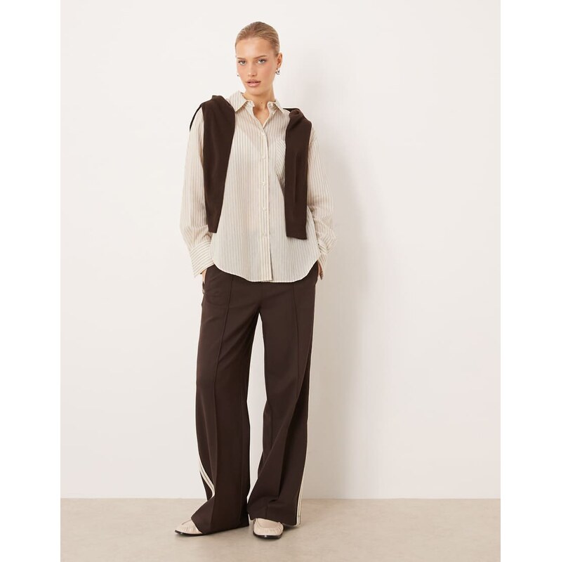 Mango classic shirt in pale yellow and blue stripe 112508612