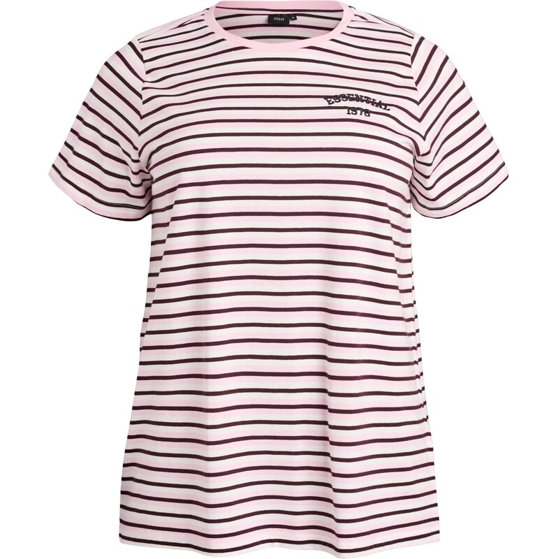 Zizzi Tričko Mallis pink / vínově červená / bílá