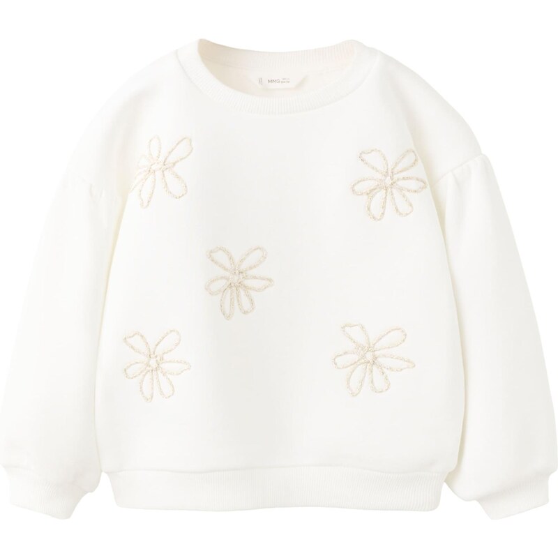 MANGO KIDS Mikina FLOR zlatá / offwhite