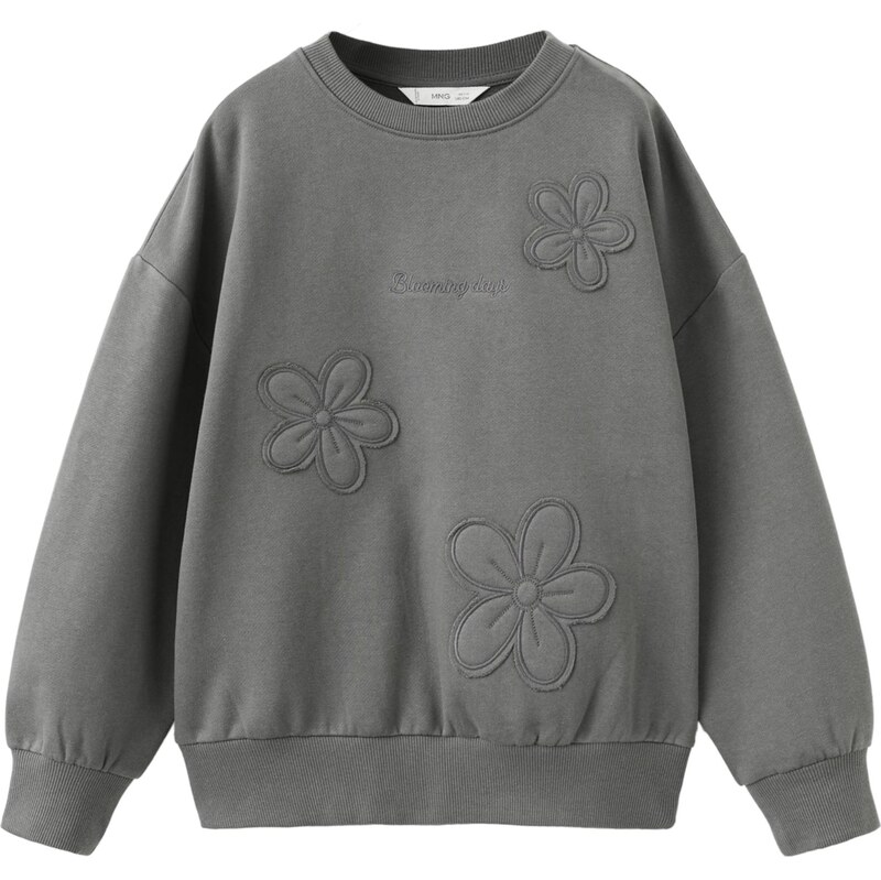 MANGO KIDS Mikina BLOSSOM antracitová