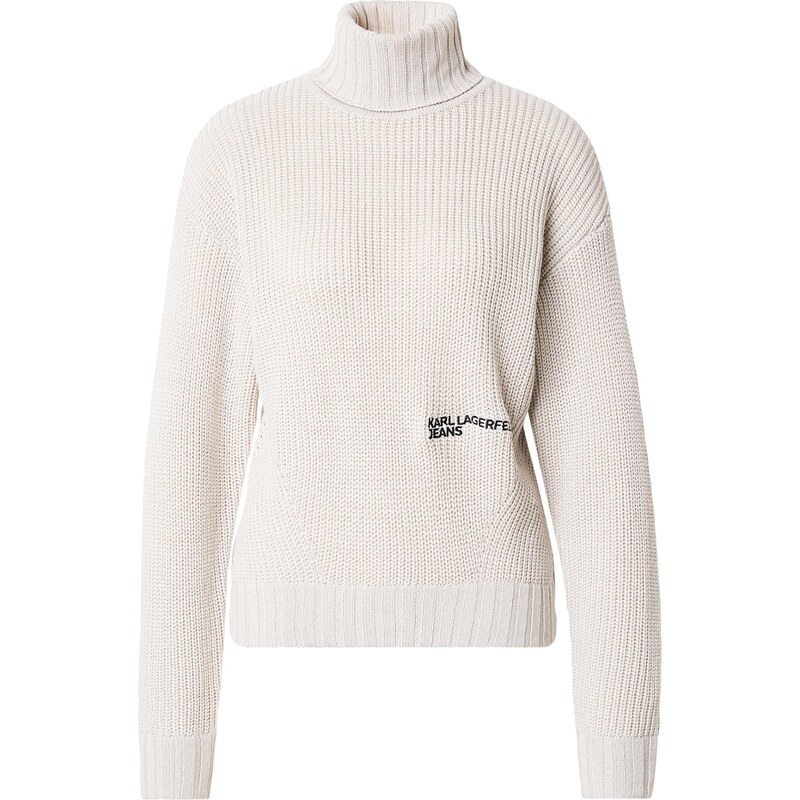 KARL LAGERFELD JEANS Svetr černá / barva bílé vlny
