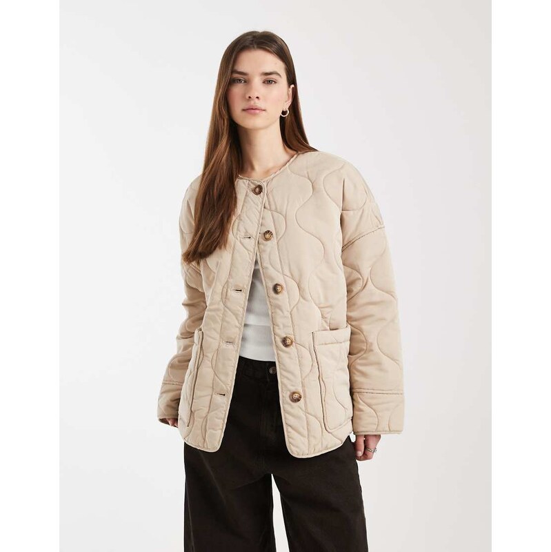 Object onion quilted front pocket bomber in humus-Neutral 115518850