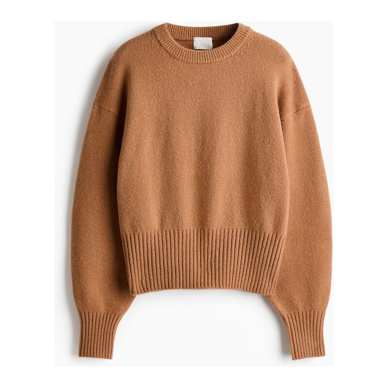 H&M - Oversized svetr - Tmavě Béžová