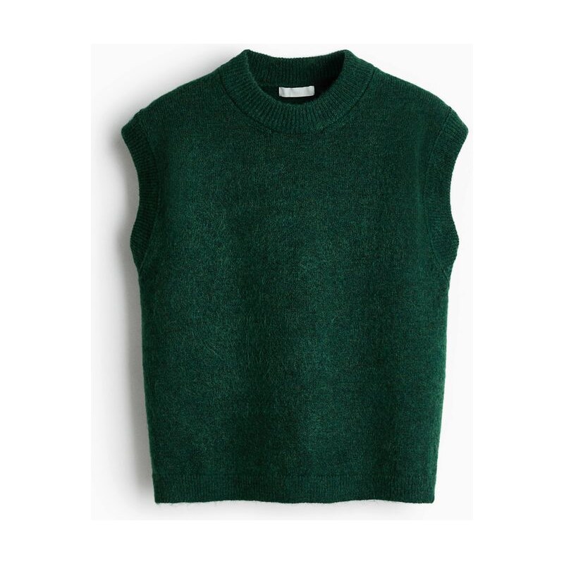 H&M - Pletená vesta - Tmavě Zelená