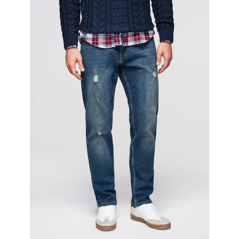 Ombre Clothing Moderní tmavě modré pánské džíny V2 PADP-0254