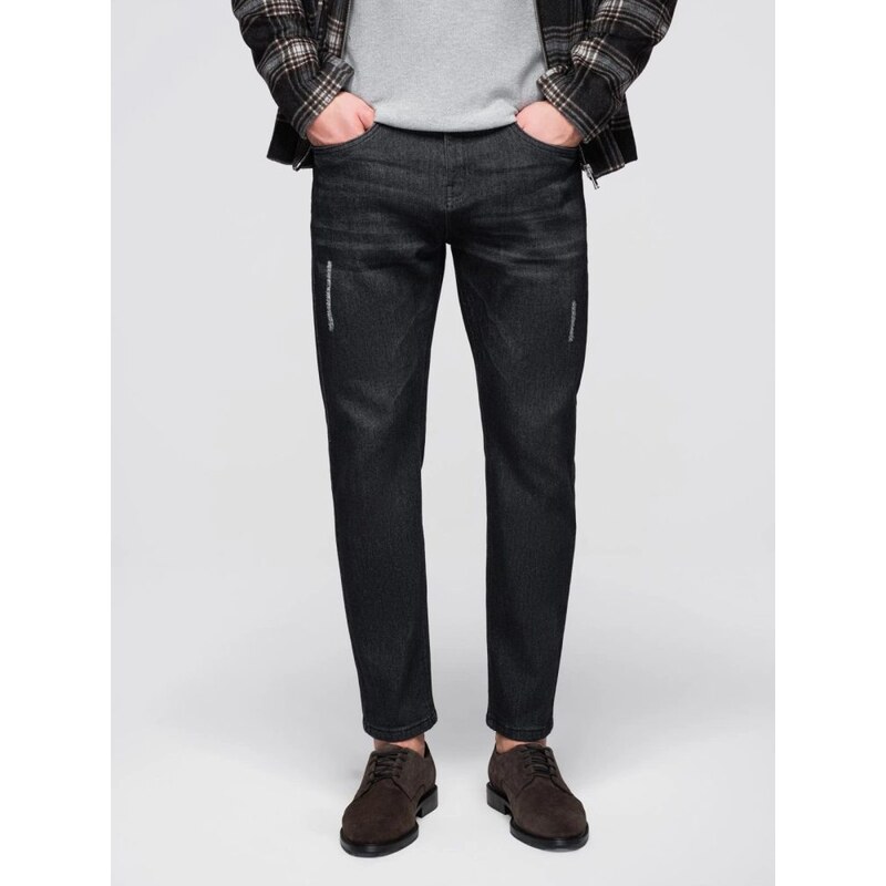 Ombre Clothing Jedinečné černé pánské džíny V2 PADP-0241