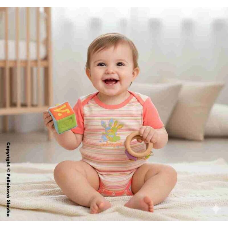 Dětské body dlouhý rukáv Baby Boom oranžové