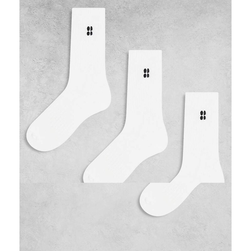 Sweaty Betty Essentials crew socks 3 pack in white