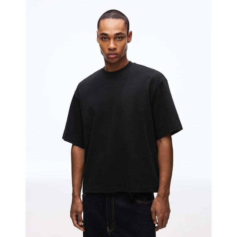 Bershka boxy oversized short sleeve t-shirt in black
