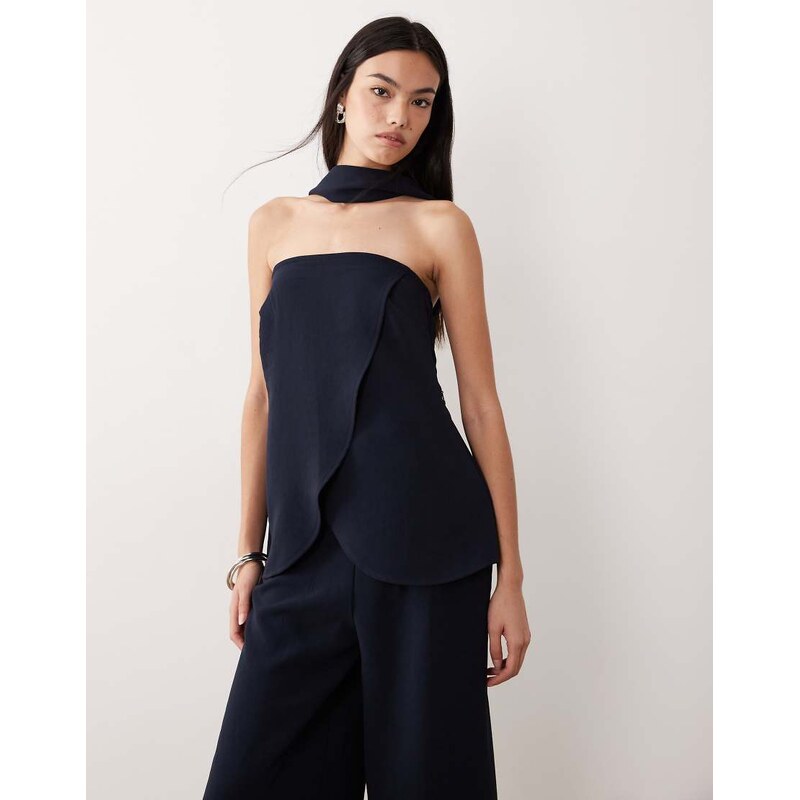 ASOS DESIGN Tailored bandeau top with scarf detail co-ord in