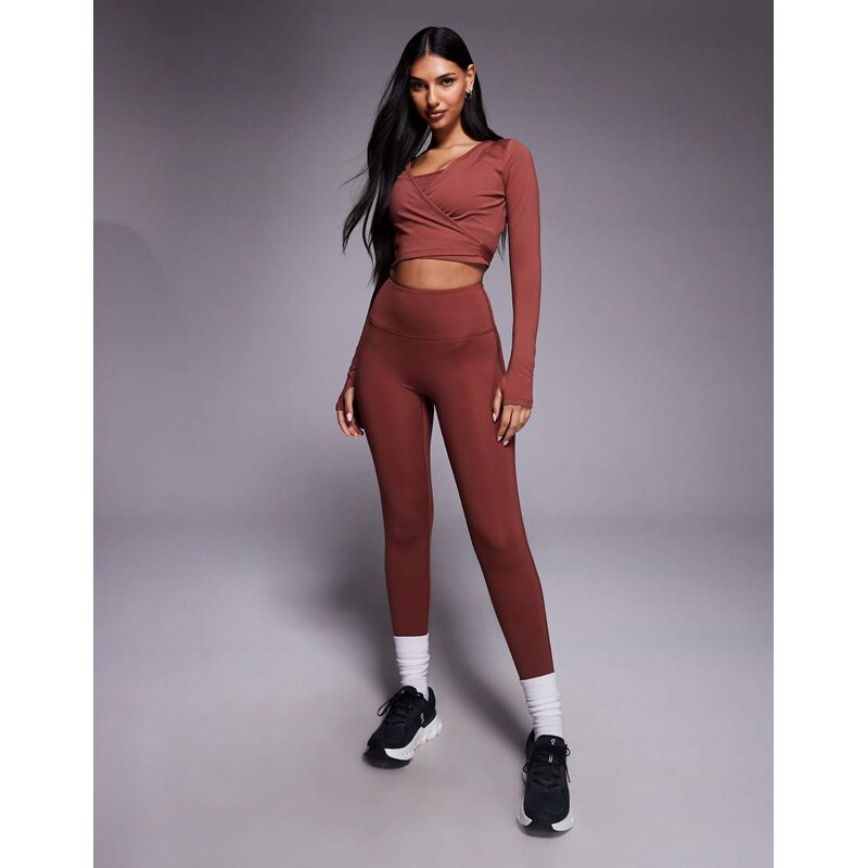 4505 soft touch high waist cropped yoga legging in spice-Orange 112521988