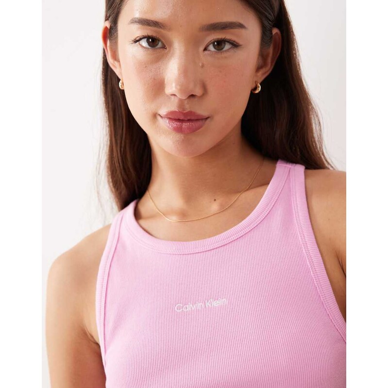 Calvin Klein pyjama rib tank top in pink 112522125