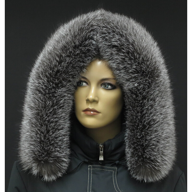 Špongr Kožešina na kapuci ze stříbrné lišky 7082 - Silver FOX 112521507