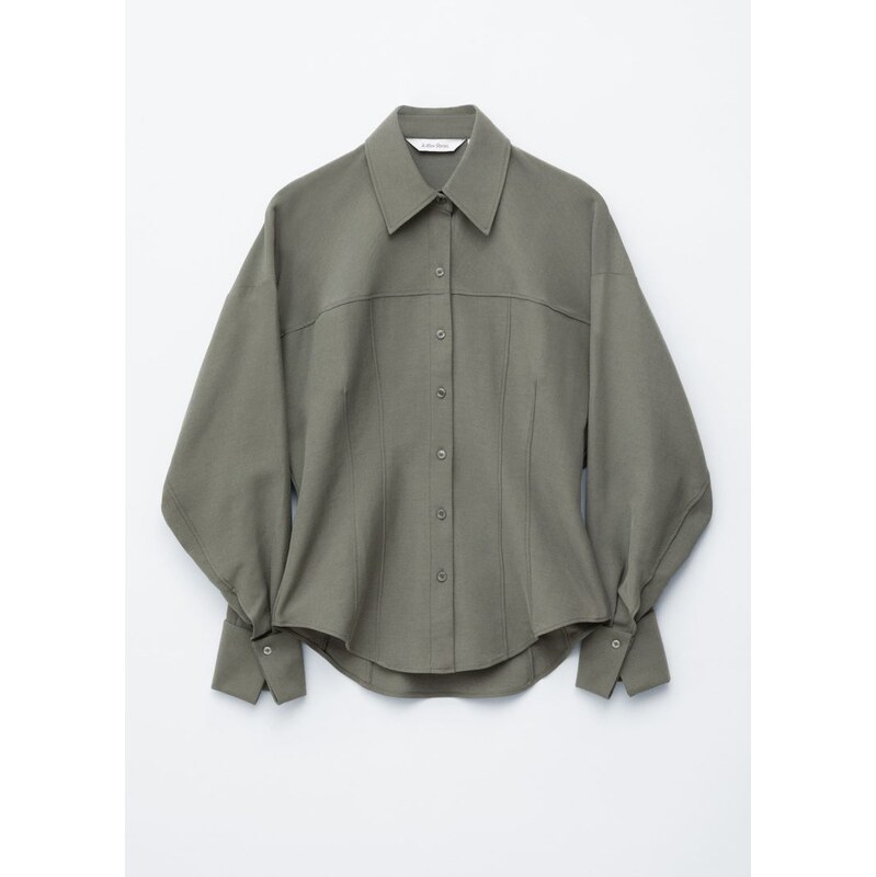 H&M - Košiles balónovými rukávy - zelená 112521614