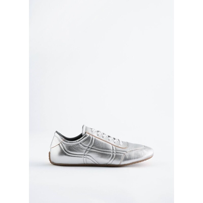 H&M - Minimalistické kožené tenisky - stříbrná 112521645