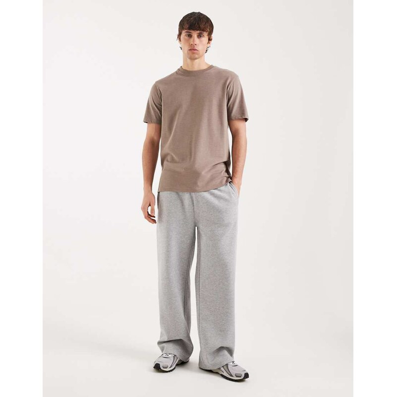 Threadbare wide leg joggers in grey marl