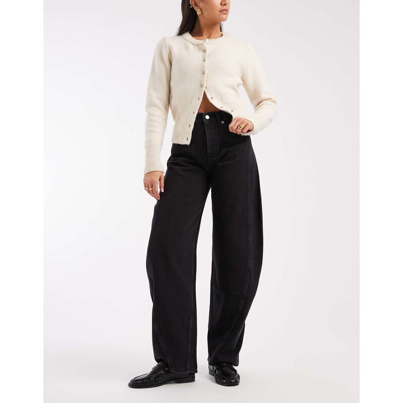 Tommy Jeans Ella mid rise barrel jeans in black wash