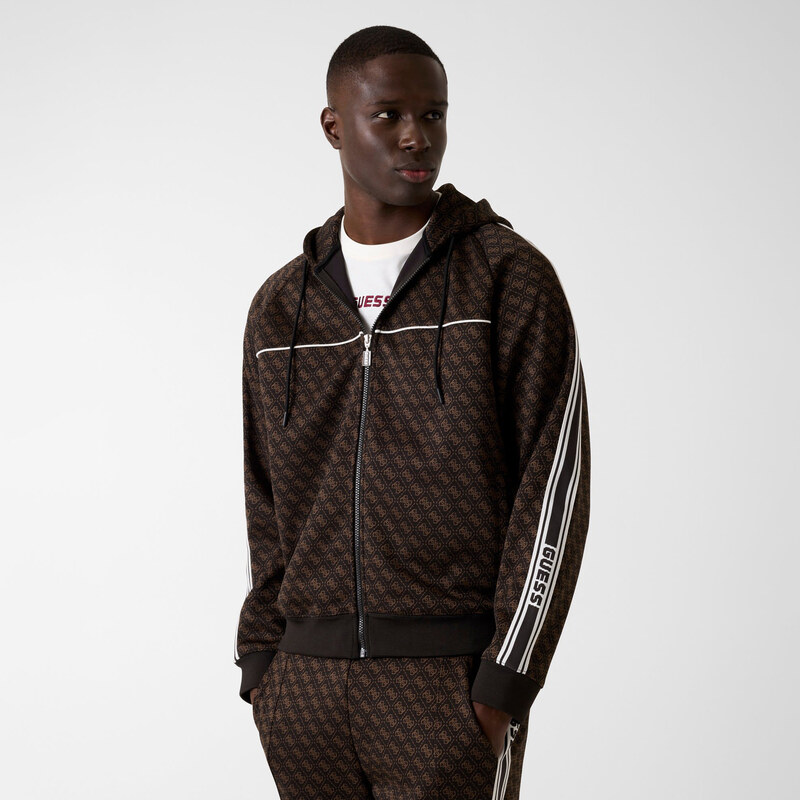 Pánská Mikina GUESS PARIMO 4G FULL ZIP SWEATSHIRT Z5BQ13K2042-FNJY – Hnědá