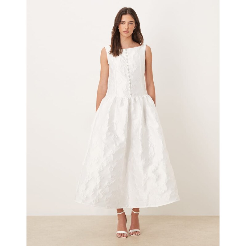 Dream Sister Jane exclusive Bridal jacquard boat neck pearl button 112547323