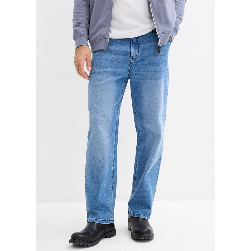 bonprix Strečové džíny Loose Fit, Straight modrá Muž