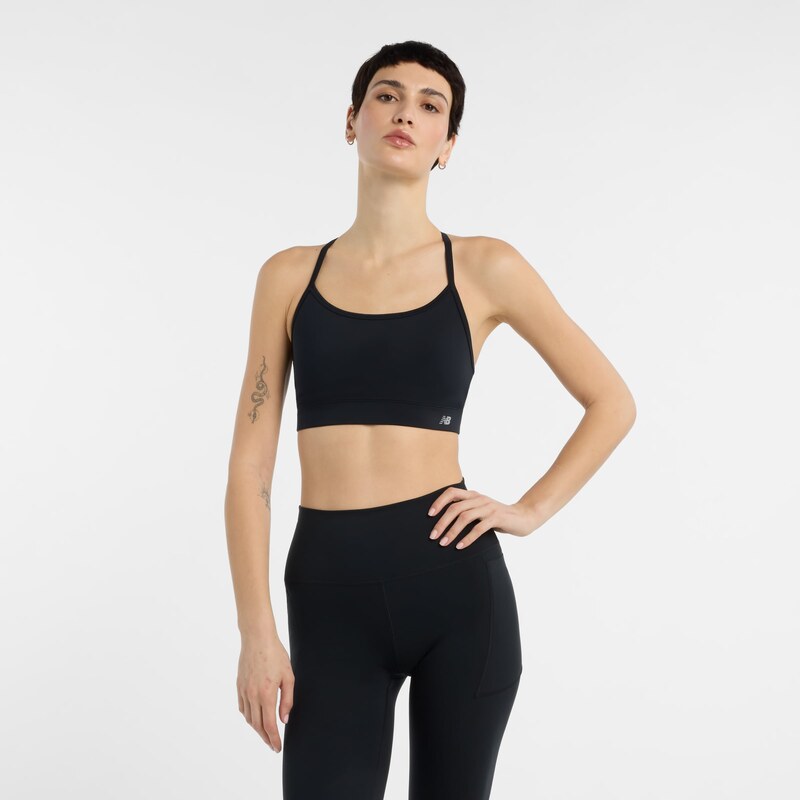 new balance Sportovní podprsenka Essential černá / bílá