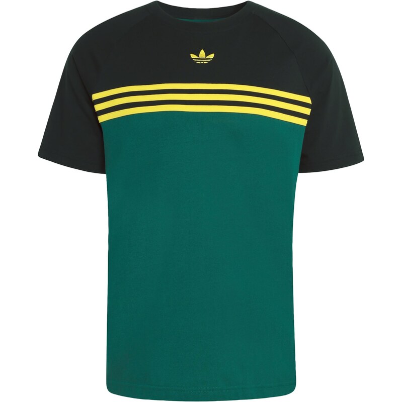 ADIDAS ORIGINALS Tričko CHEST STRIPES tmavě žlutá / smaragdová /