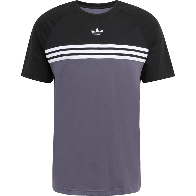 ADIDAS ORIGINALS Tričko CHEST STRIPES čedičová šedá / černá /