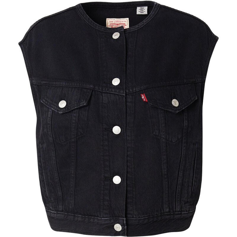 LEVIS  Vesta Collarless Shrunken 90s Trucker Vest černá