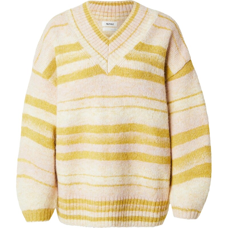 Monki Maxi svetr béžový melír / hořčicová 112529609