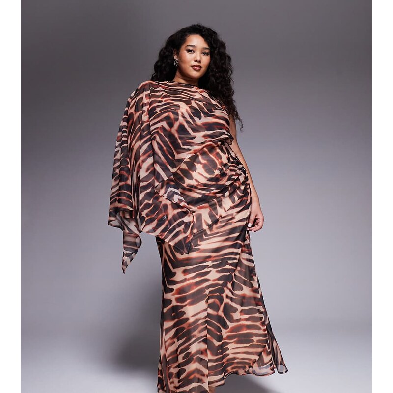 ASOS Curve ASOS DESIGN Curve layered sleeve overlay maxi dress