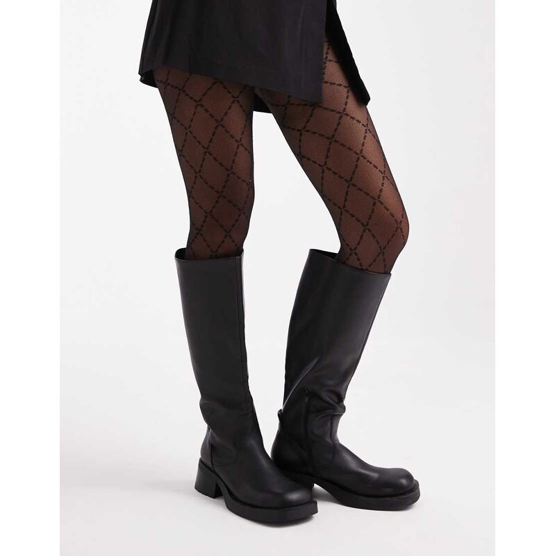 Lindex 40 denier argylle mesh tight in black 112879375