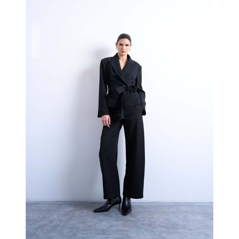 Topshop barrel leg trouser in black