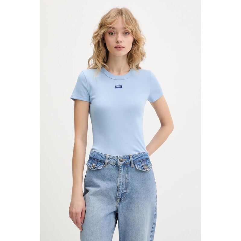 HUGO Blue tričko dámské bavlněné s elastanem Easy Tee_B 111850774