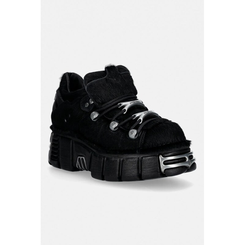 Semišové tenisky New Rock PELO NEGRO, TOWER NEGRO ACERO + lateral + p 112276772