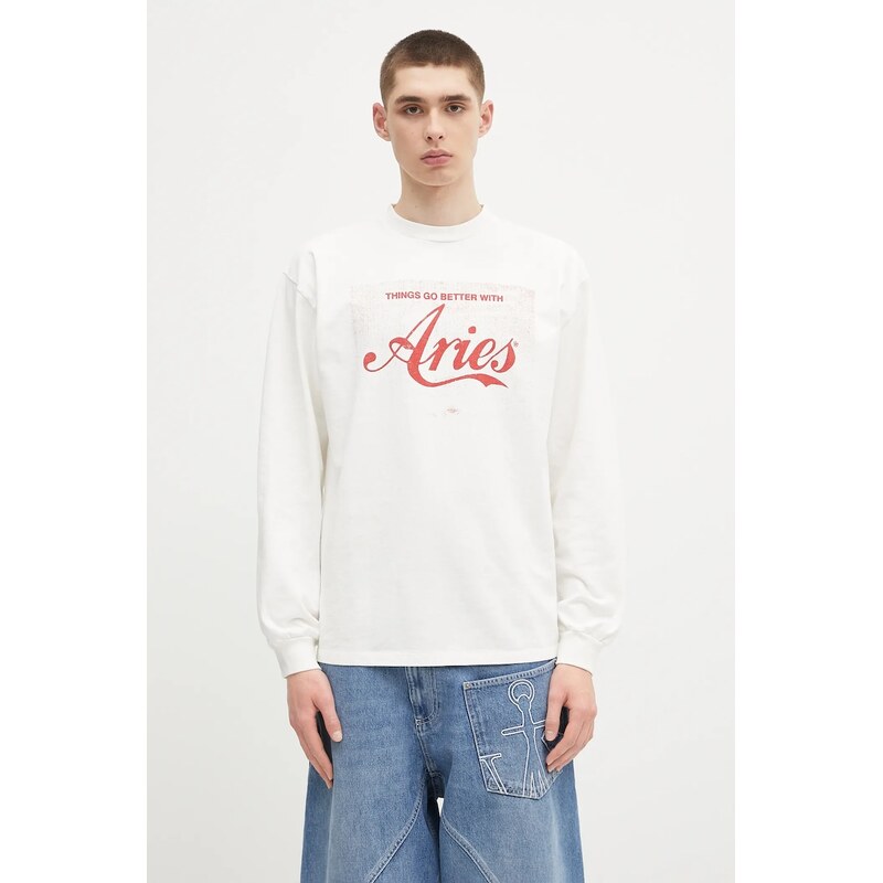 Aries Bavlněné tričko s dlouhým rukávem Aries Faded Cola LS Tee