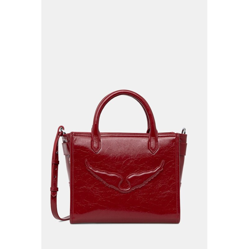 Kožená kabelka ZADIG&VOLTAIRE ANGEL TOTE XS WRINKLED PATENT 112419541