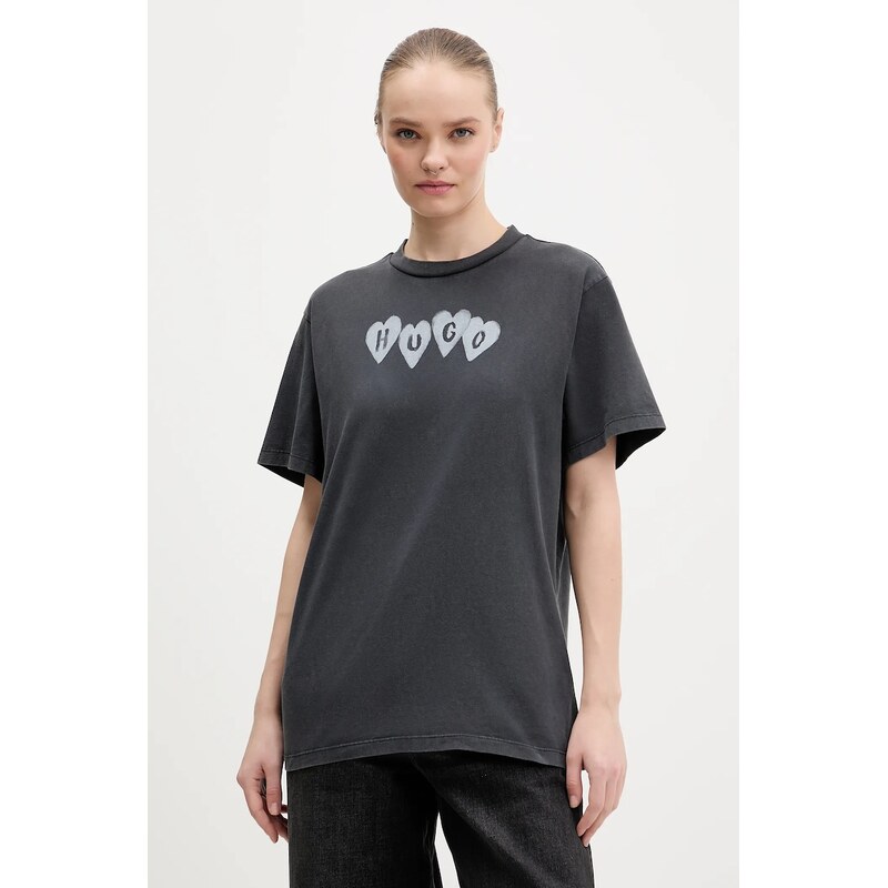 HUGO Bavlněné tričko HUGO Vintage Tee_22