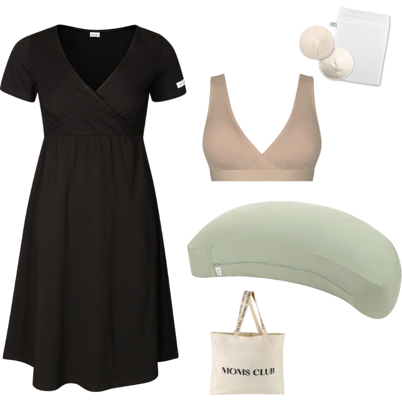 Moniel Sada pro pohodlné začátky kojení All black & Olive s 112540234
