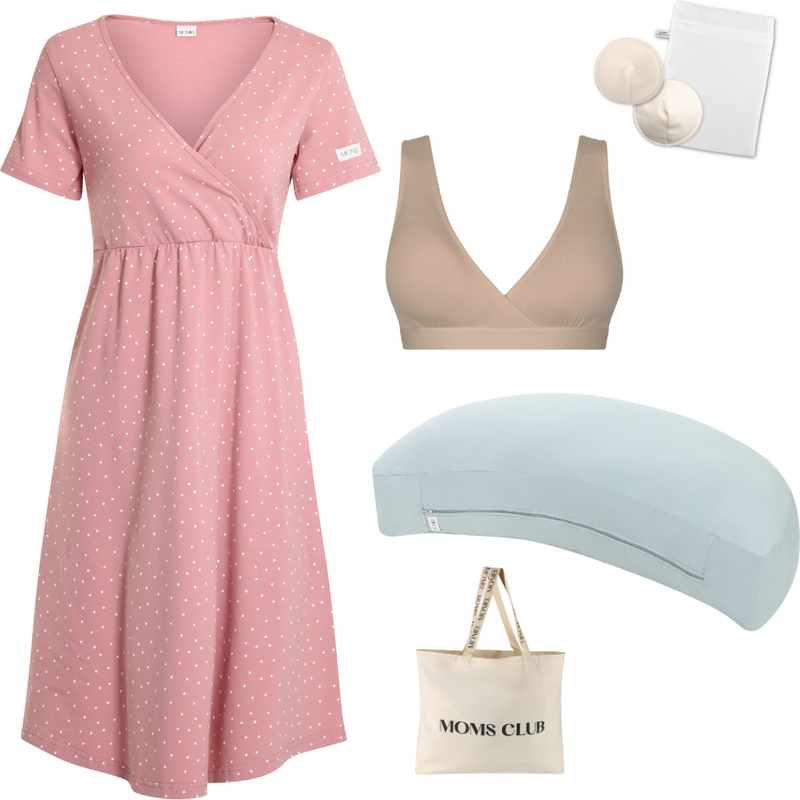 Moniel Sada pro pohodlné začátky kojení Dots růžová & Pastel mintová s 112540244