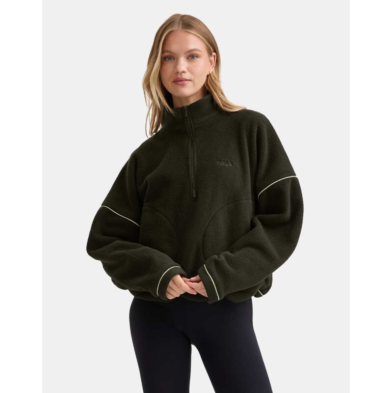 TALA 1/4 zip fleece in dark moss - KHAKI-Green 112543952