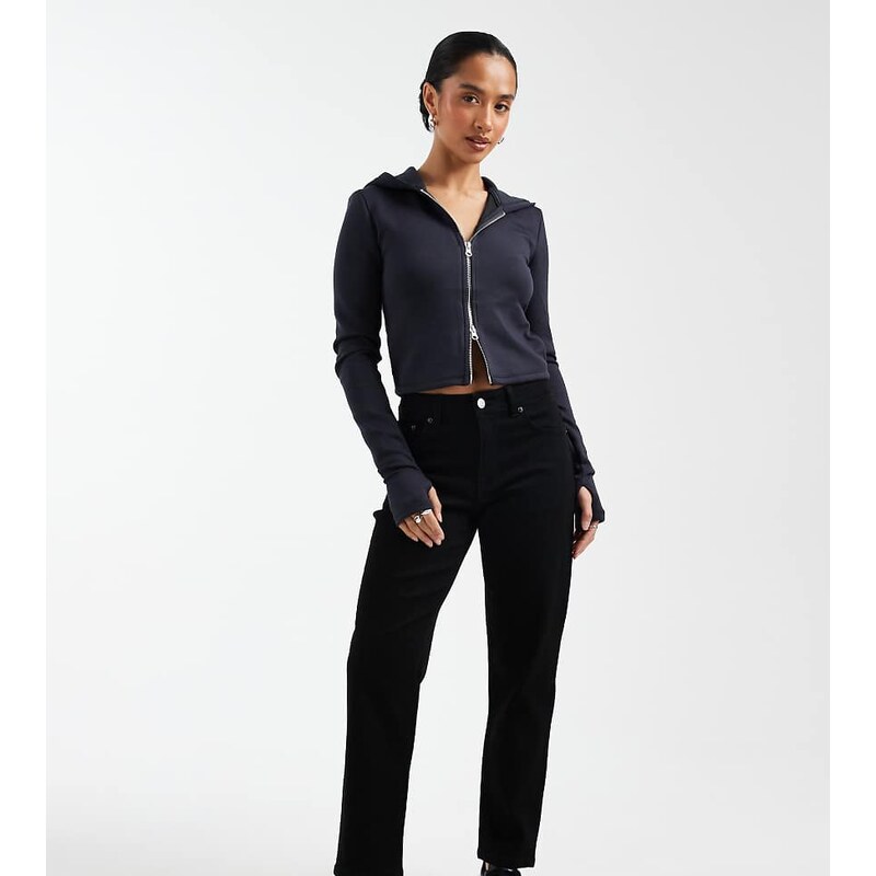 ASOS Petite ASOS DESIGN Petite slim fit mom jeans in black 115518228