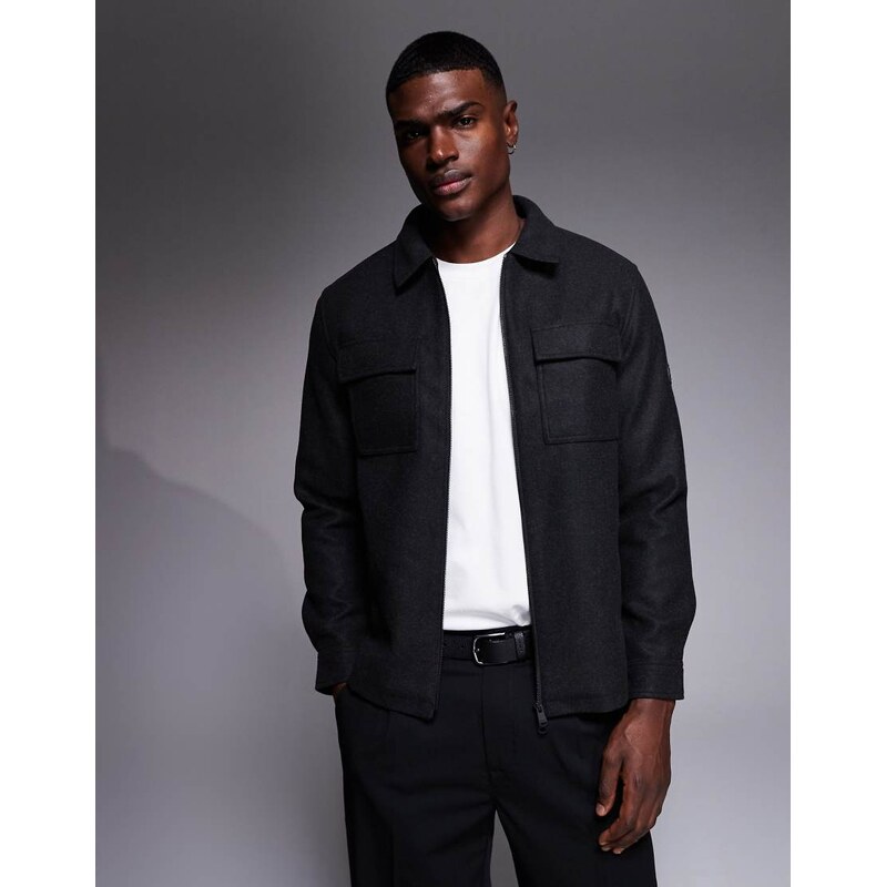 Barbour International walken overshirt in charcoal-Grey